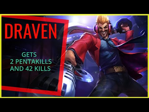 DRAVEN GETS 2 PENTAKILLS AND 42 KILLS!!! •DIAMOND ELO• Best Draven World - Vincent´s Draven