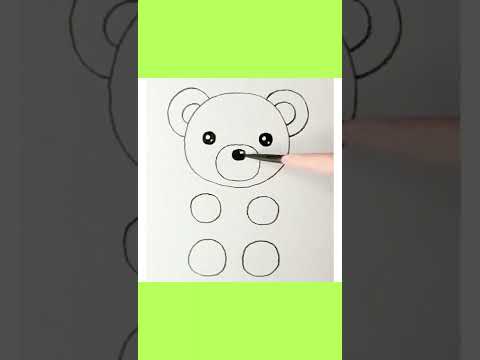 #shorts Drawing Teddy Bear Using only circle #painting#drawing#kidsdrawing