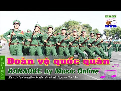 Đoàn vệ quốc quân karake tone nam A#m  - nhạc cách mạng | NVD