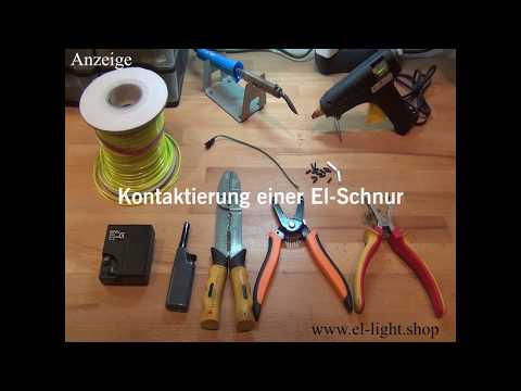 Kontaktierung einer El Schnur (How to Solder EL Wire)