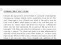 Introduction Of Culture