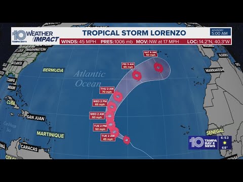 Tracking the Tropics: Tropical Storm Lorenzo Forms in the open Atlantic