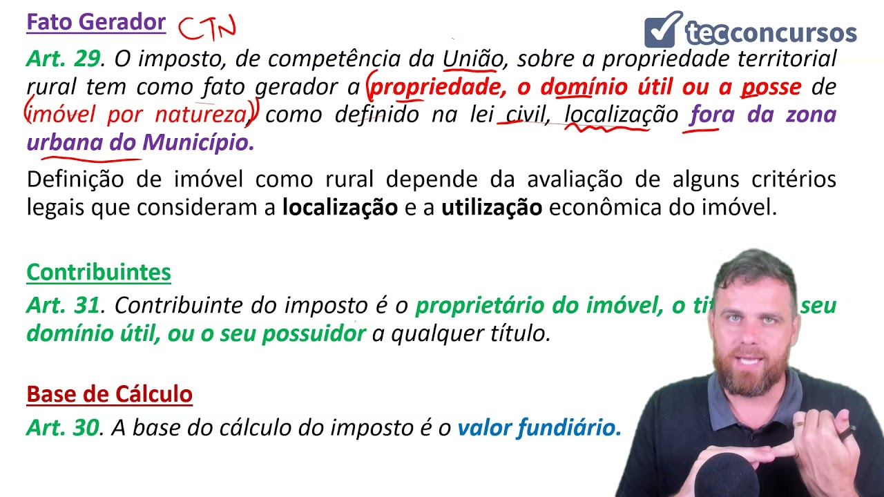 09.01.07. Aula do Imposto Territorial Rural (Direito Tributário)
