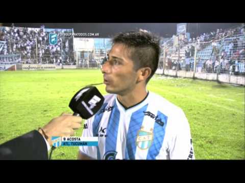 Acosta: "Estamos contentos". Atl. Tucumán 2 - Ind. Rivadavia 0. Fecha 11. B Nacional 2015. FPT.