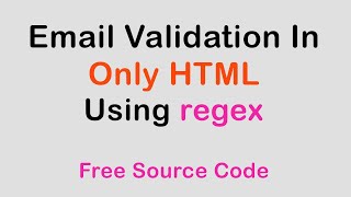 Email validation in HTML without JavaScript 😍