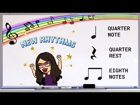 Primary Music Lesson - Quarter Note, Quarter Rest, Eighth Note Rhythms
