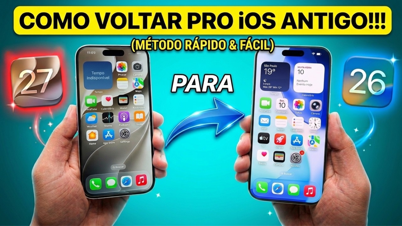 PROGRAMA PARA FAZER DOWNGRADE EM IPHONE! Voltar do iOS 27 para o 26 SEM ERROS!