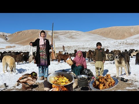 Surviving a Freezing Winter as a Shepherd in Afghanistan | Cooking Duck Meat | Daily Routine Life