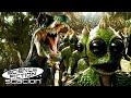 Using A Dinosaur To Defeat An Alien Army Land Of The Lost 2009 Science Fiction Station