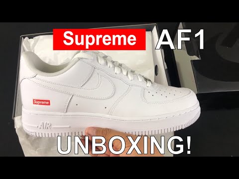 Nike Supreme Air Force 1 Low White Unboxing + Detailed Look