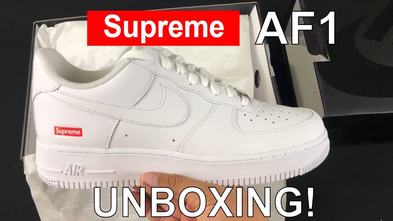 Nike Supreme Air Force 1 Low White Unboxing + Detailed Look
