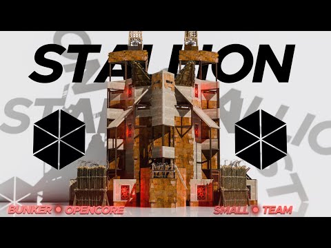 The Stallion - Quad Offline Base - BUNKER & Cool OPENCORE - Simple to Build - RUST Base Designs 2025