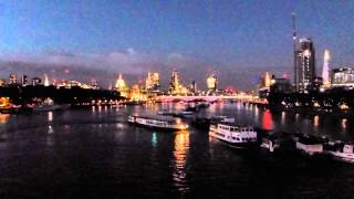 preview picture of video 'City of London and St Paul's Cathedral at night from Waterloo Bridge'