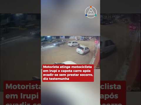 Carro atinge moto em Irupi, Espírito Santo, e capota carro após evadir-se, diz testemunha.