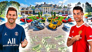 Quem é mais rico MESSI ou CRISTIANO RONALDO? Fortuna, Mansões, Carros, Jatinho, Salário, Iate...