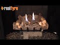 Real Fyre 20" Valley Oak Ventless Natural Gas Logs Set with On/Off Remote Pilot Kit