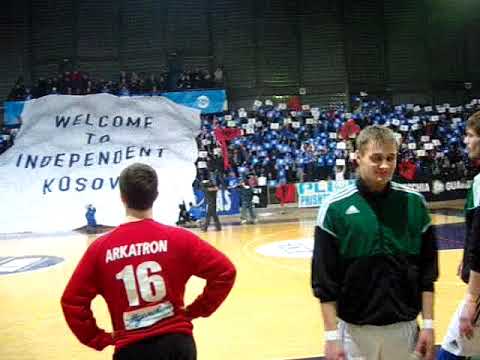 Handball Prishtina vs Arkatron Minsk on Kosovo Independence day 16 February 2008