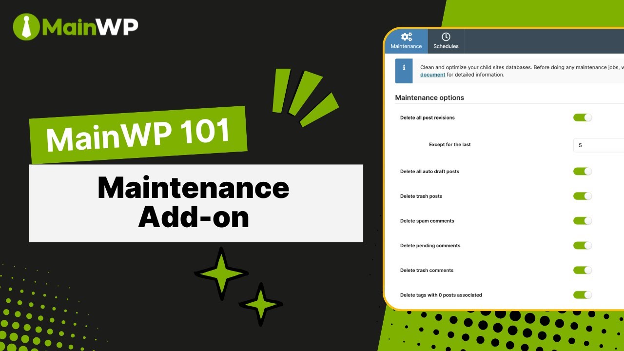 MainWP Maintenance Add-on: Set It & Forget It Database Cleanup - MainWP 101