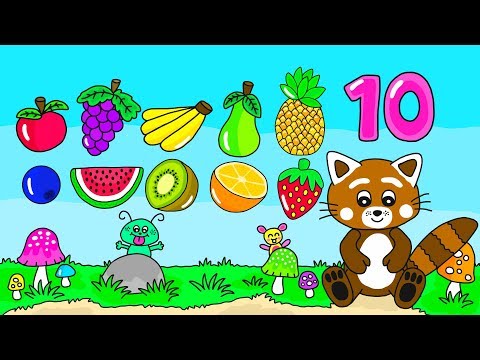Pukkins lär dig räkna till tio med frukter och bär - Lek och lär - Lek med oss
