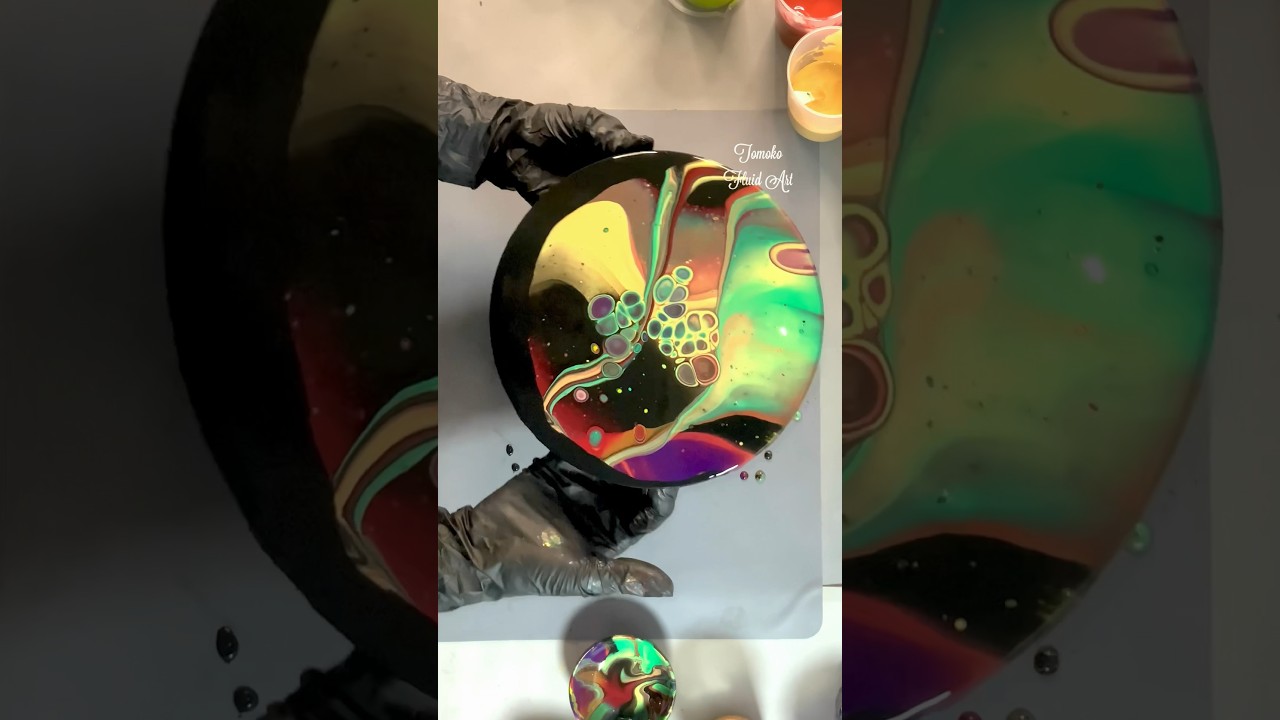 Fluid Art Flip Cup Full video(175) #acrylicpouring #abstractart #shorts  #acrylicpainting #art