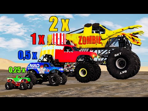 Big vs Medium vs Small Monster Trucks #2 - Beamng drive