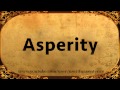 Use Asperity in a Sentence 