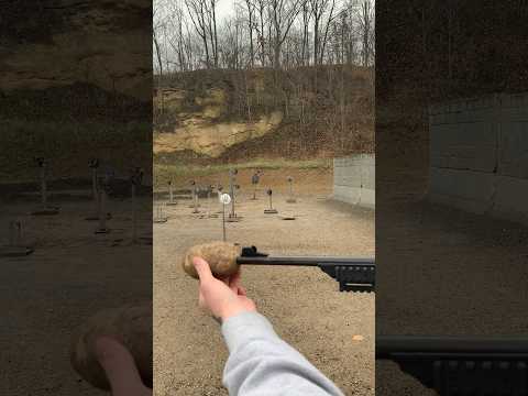Homemade Suppressor 22lr | vegan suppressor #shorts #silencer #shooting #22lr #potato #gun