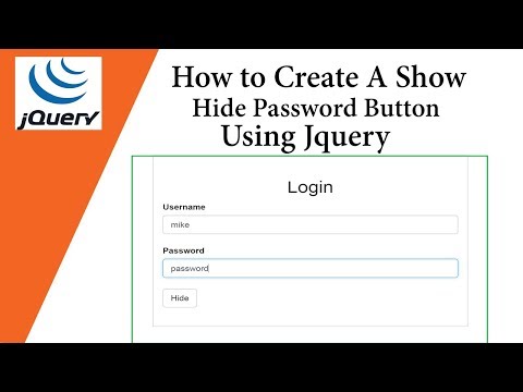 How To Create A Show Hide Password Button using Jquery 