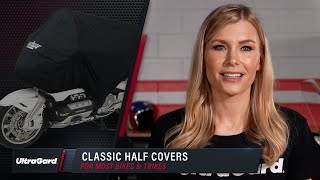 Krátká ochranná plachta pro horní polovinu motocyklu ULTRAGARD COVER HALF pro HONDA GL 1500 / GL 1800 viz popis barva šedá