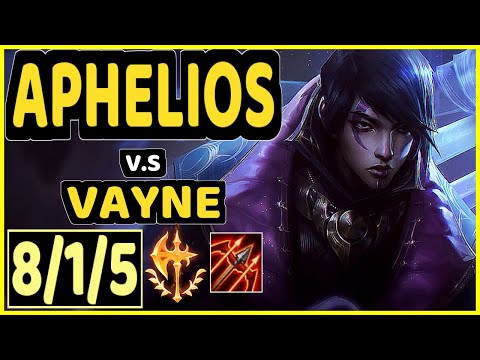KOBBE (APHELIOS) vs VAYNE - 8/1/5 KDA BOTTOM ADC CHALLENGER GAMEPLAY - EUW