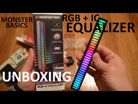 Unboxing Monster Basics RGB + IC Equalizer Sound Reactive Multicolor LED Color Flow Light Bar