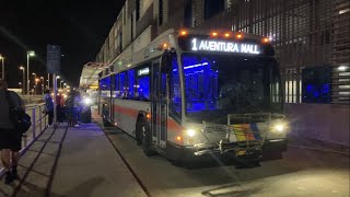 Riding Broward County Transit Bus 1, FLL Airport to US 1 & Stirling Rd, 2020 Gillig BRT 40'