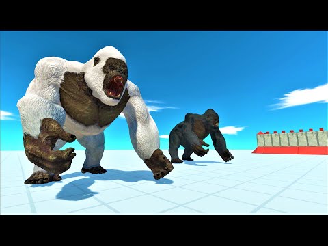 Black and white king kong vs boss and mini boss factions Animal Revolt Battle Simulator