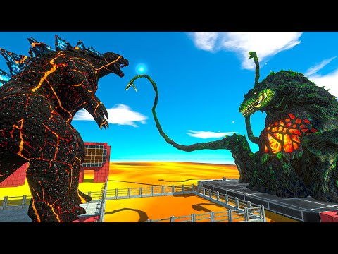 Dragon Team Fire + Lava Godzilla vs Biollante + Hulk Team Green - ARBS