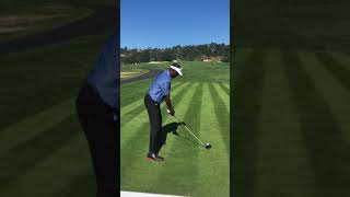 Driver golf swing legendary Vijay Singh down the line 2018 at&amp;t pebble beach golf tournament pgatour