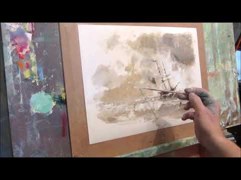 Seascape  Painting  Oil  monochrome 1