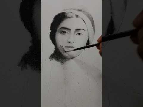 #watercolorpainting on Paper #monochrome #aquarelle #portrait