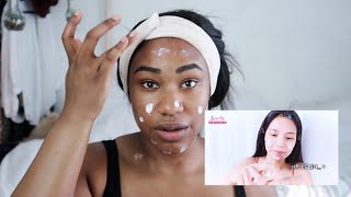 Black girl tries following a Kpop star makeup tutorial | Mamamoo Makeup Tutorial