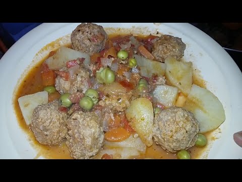 [ Fácil ]🧆👩🏽‍🍳🔸CÓMO Preparar ALBÓNDIGAS con Salsa| Receta ALBONDIGAS con PAPAS y SALSA