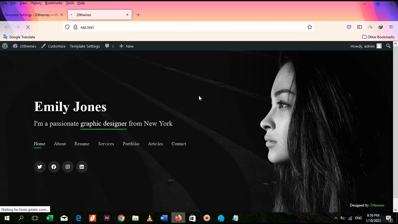 Personal Creative and Portfolio WordPress Theme