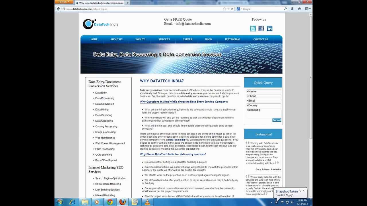 DataTech India Data Entry Services India - Data Processing, Outsource Data Entry, DataTechindia.com
