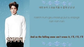 EXO  엑소 &quot;On the Snow 발자국 &quot; Lyrics (Color Coded+Hangul+Rom+Eng)