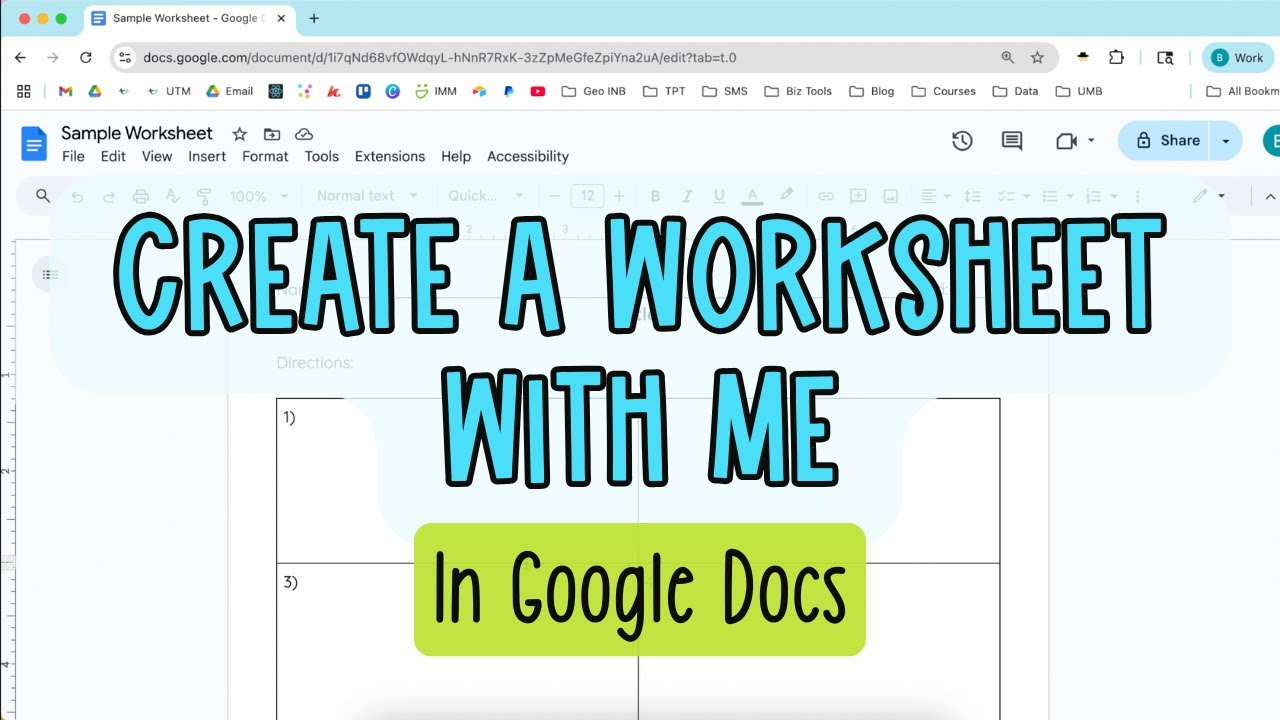Create a Worksheet with Me in Google Docs