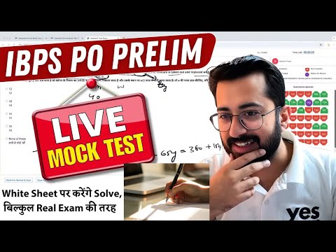 🔴 Live Mock Test Solution - IBPS PO Prelim | Score 25+ in Quant  | Live Approach by Aashish Arora