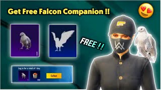 How To Get Free Falcon Companion In Pubg Mobile (BGMI) | PUBG New Trick Free Companion !!