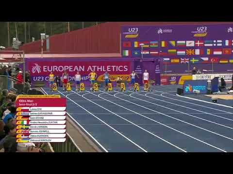 Men's 100m Semi Final 2/2 2019 European Athletics U23 Championships