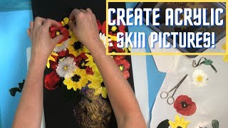 WOW! Creating Floral Painting with Acrylic Skins! ~Fluid Art