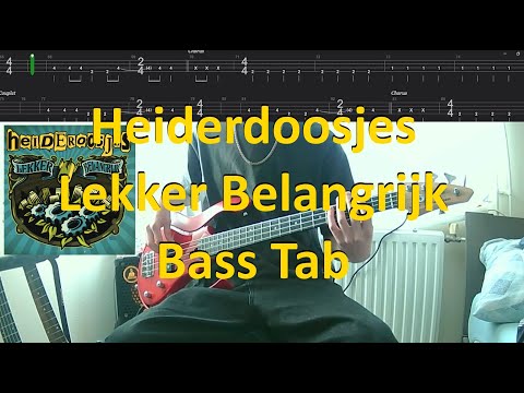 Heiderdoosjes - Lekker Belangrijk (Bass Cover) (Play along Tabs in Video)