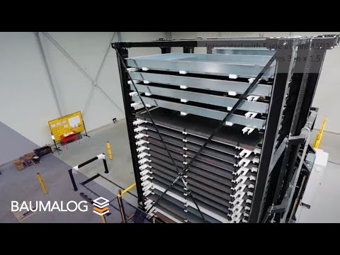 Automated storage system for steel plates integrated with laser cutting machine (PL) | Presentation
