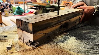Reuse RAILWAY Sleepers Woodworking Project // Beautiful Monolithic Rustic Curved Table Design